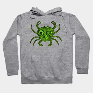 Mandala Crab (green and black) Hoodie